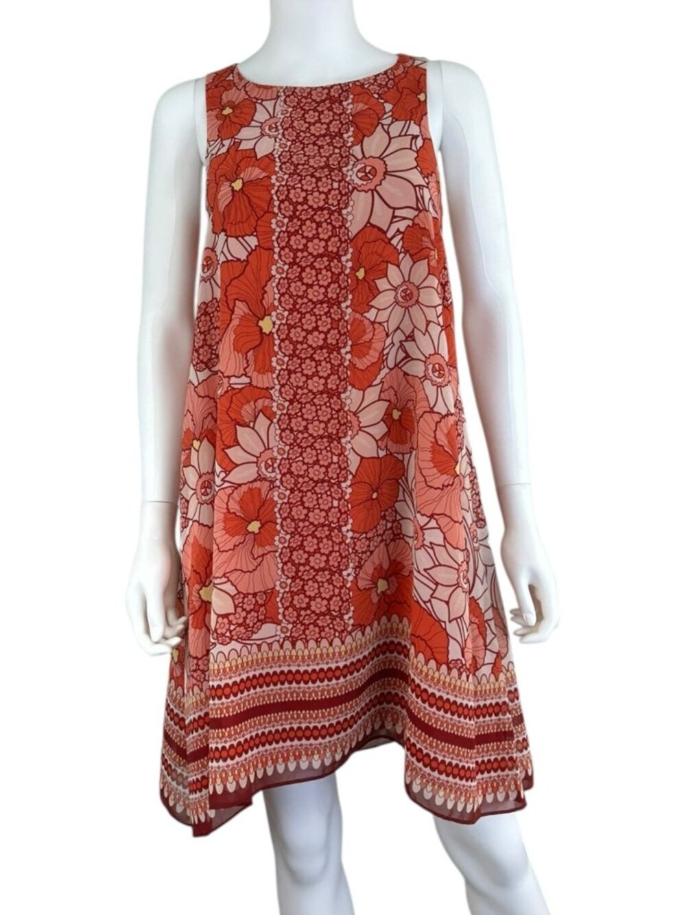 MAX STUDIO Coral Floral Mini Dress Size XS
